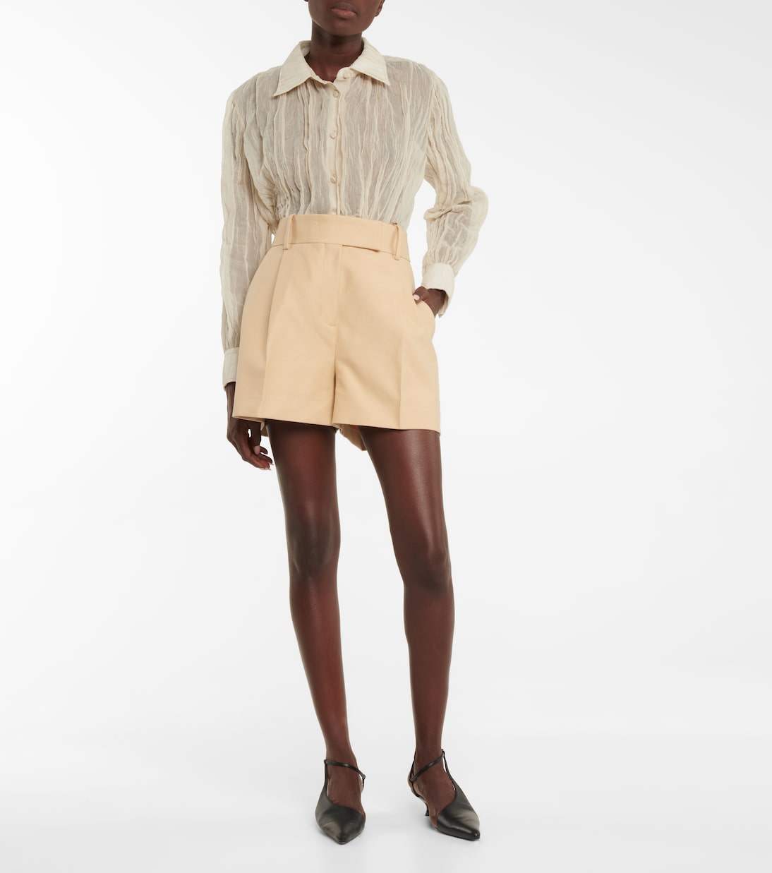 Shorts Maarte de algodón de tiro alto | Khaite