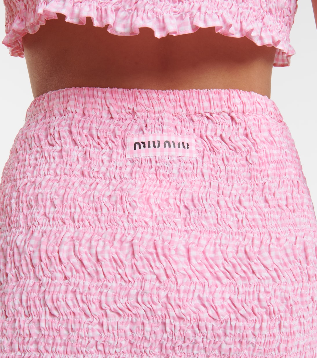 Mini-jupe en coton | Miu Miu