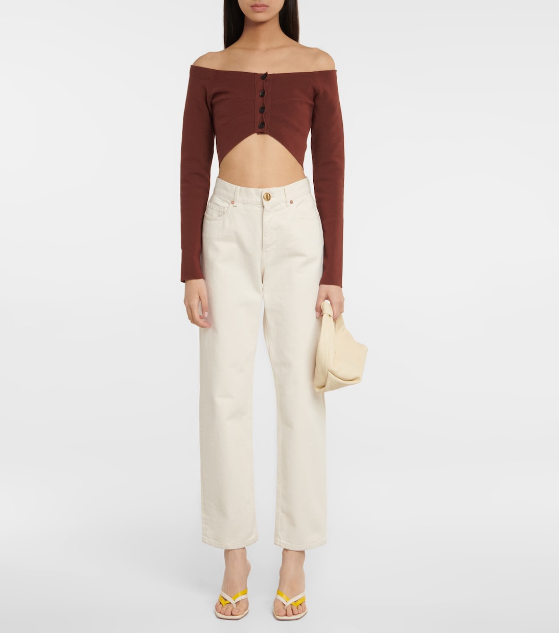 Crop top de algodón sin hombros | Philosophy di Lorenzo Serafini