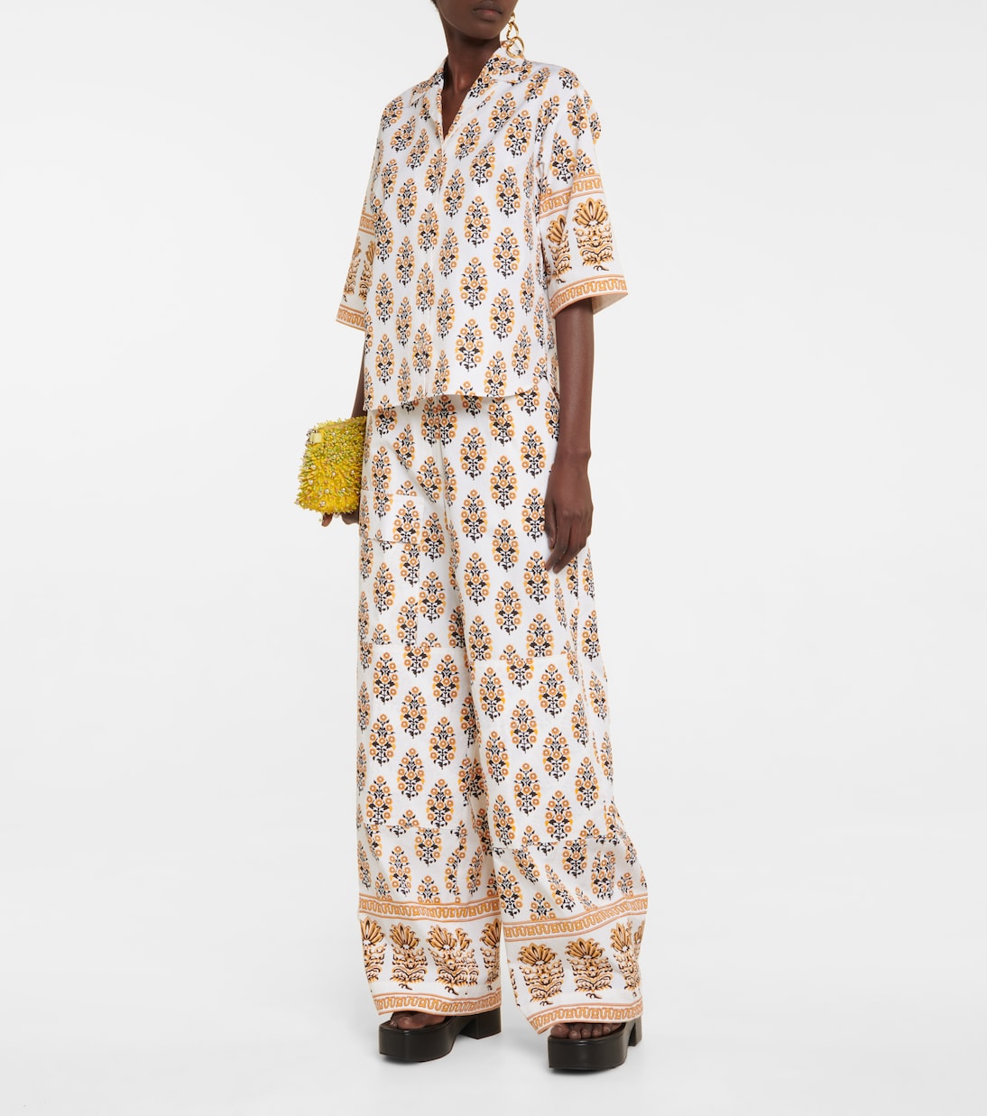 Pantalon imprimé en coton | Dries Van Noten