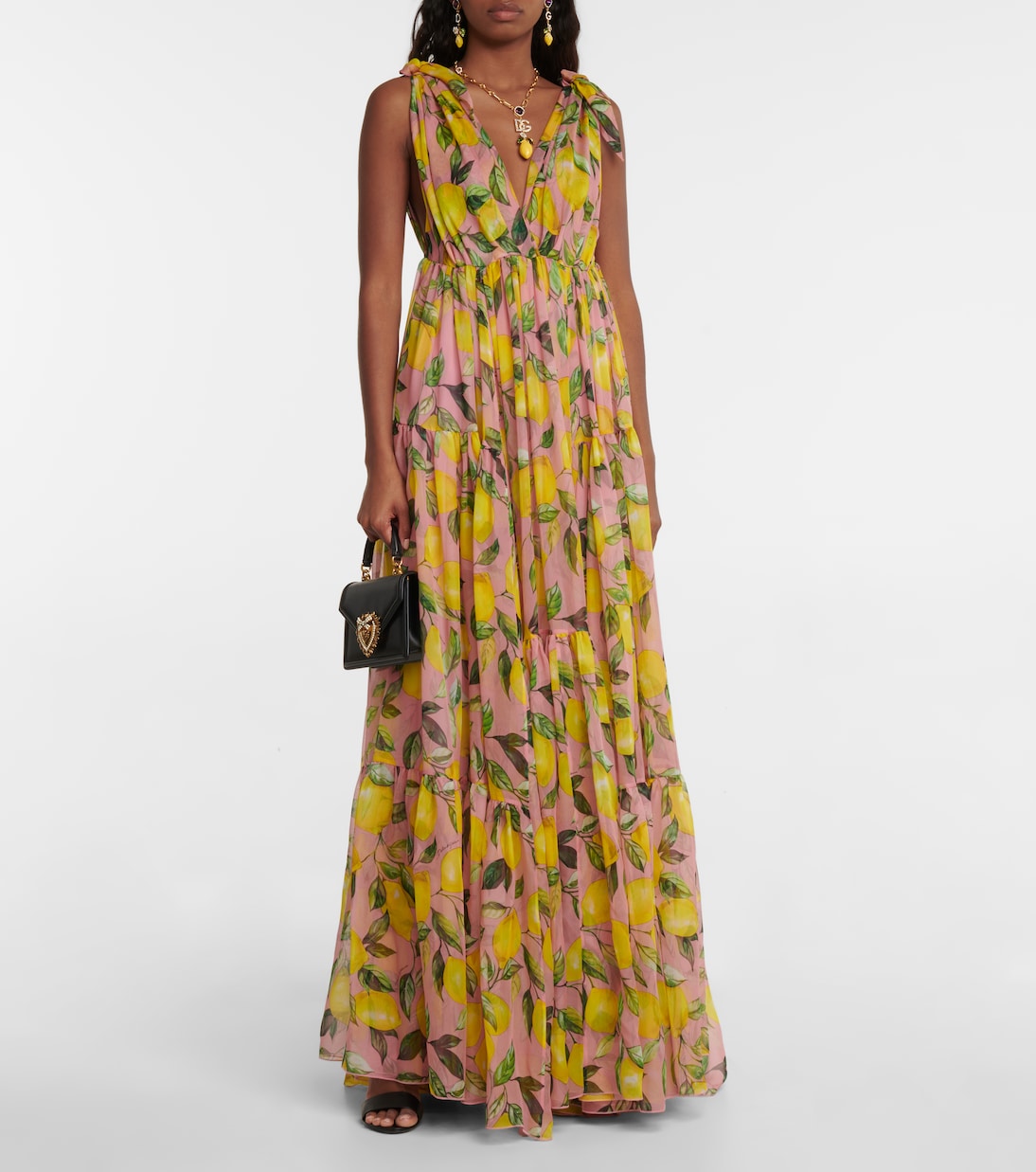 Vestido de chifón de seda estampado | Dolce&Gabbana