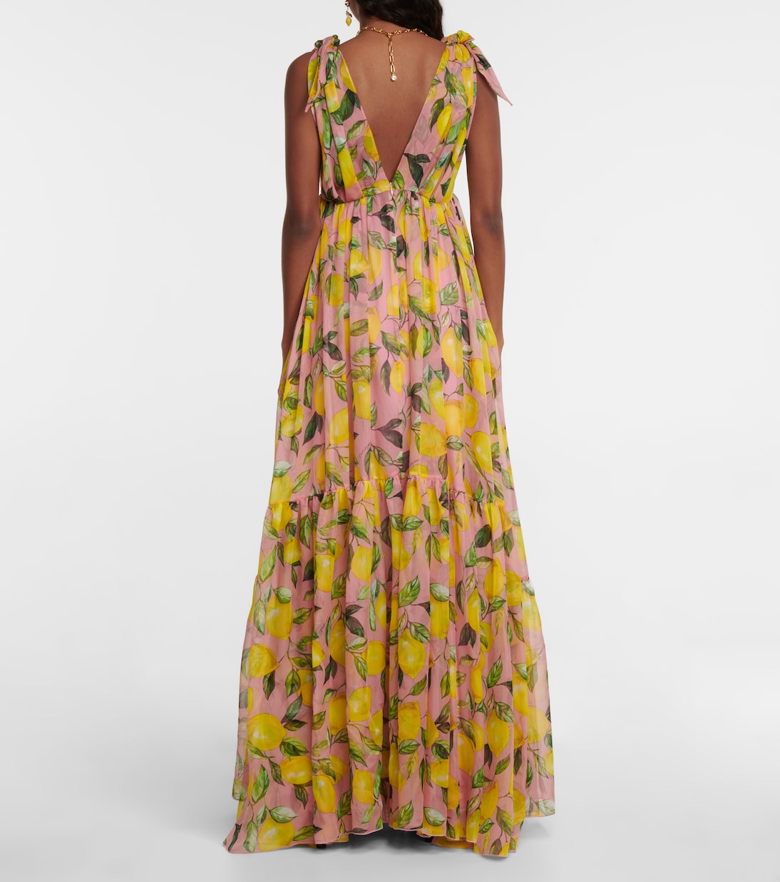 Vestido de chifón de seda estampado | Dolce&Gabbana