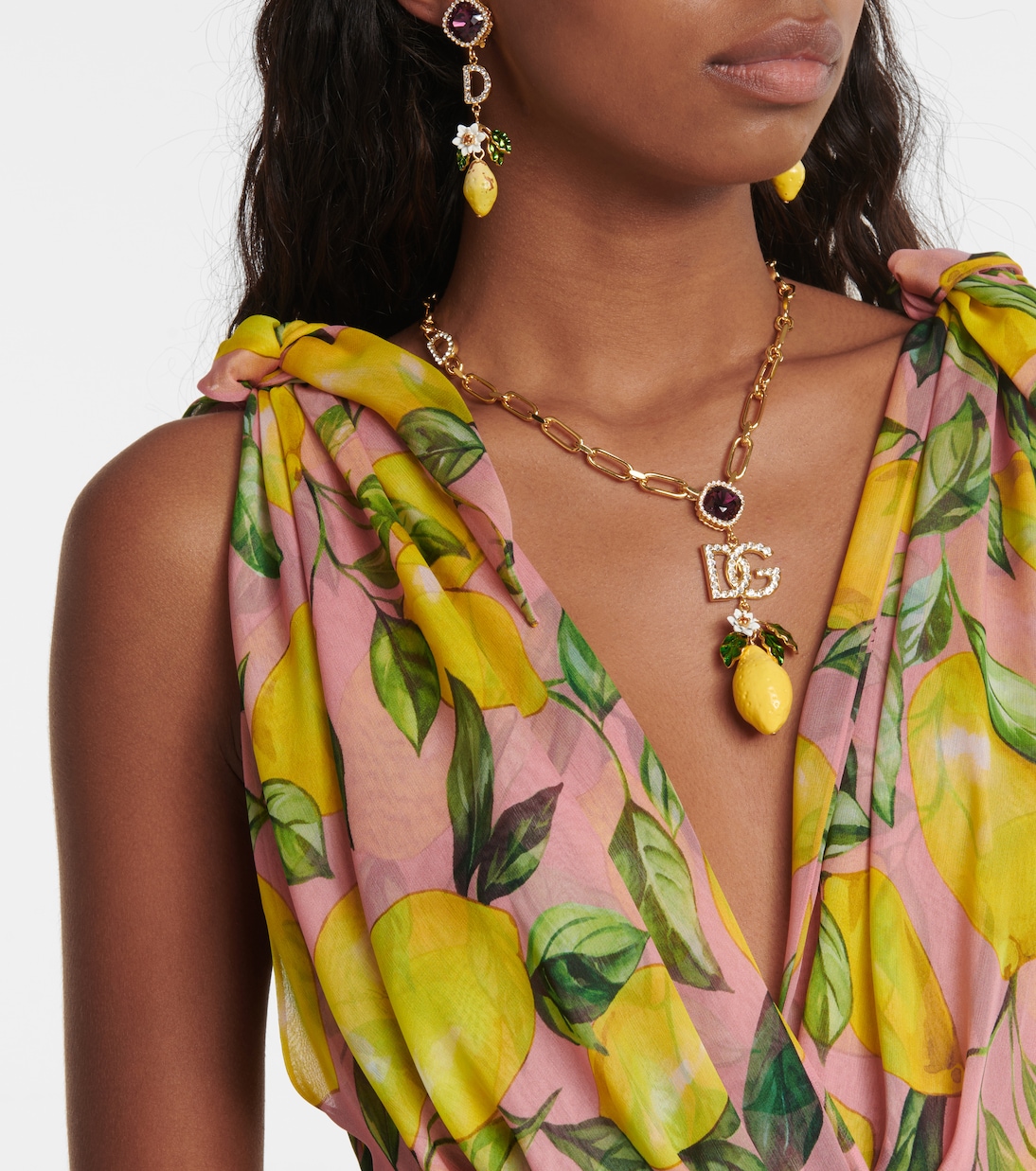 Vestido de chifón de seda estampado | Dolce&Gabbana