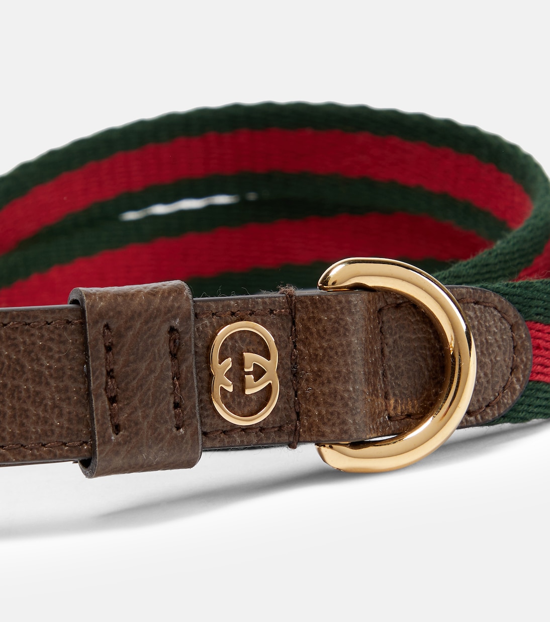 Web Stripe S/M faux leather dog leash | Gucci