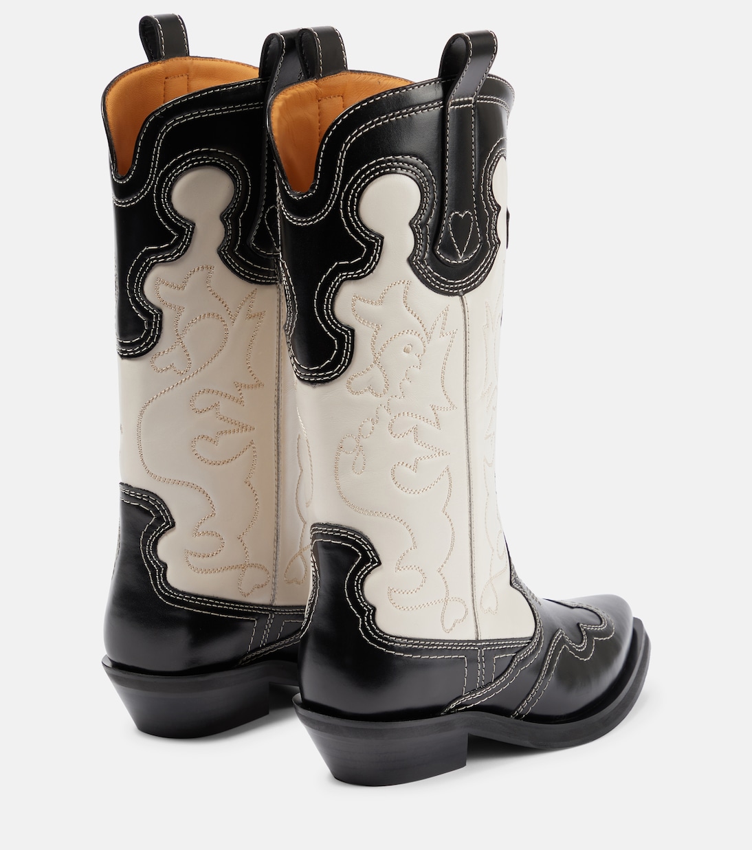 Leather cowboy boots | Ganni