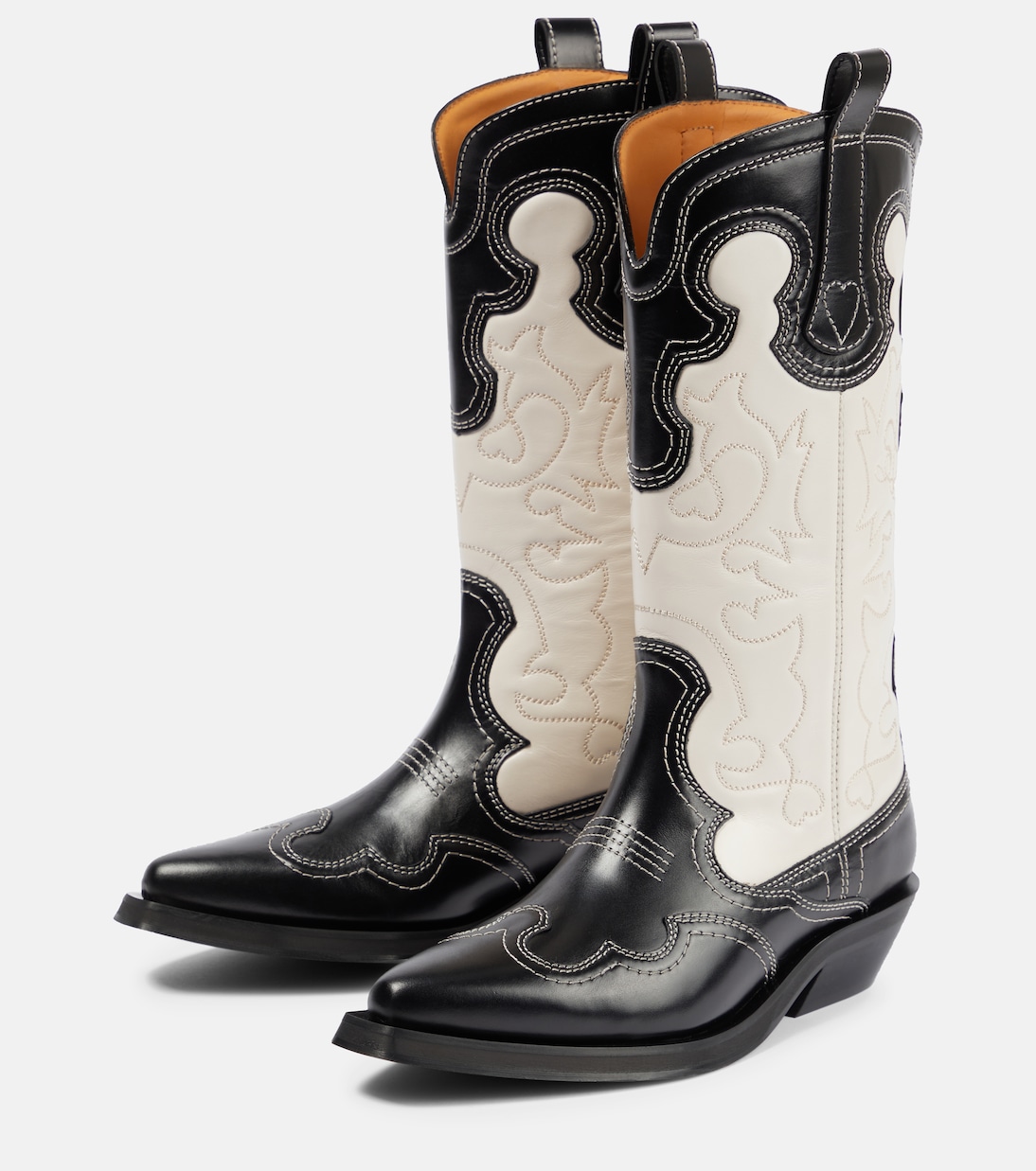 Leather cowboy boots | Ganni
