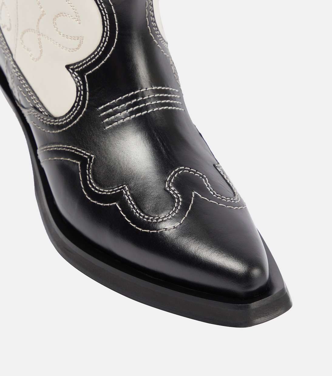 Leather cowboy boots | Ganni