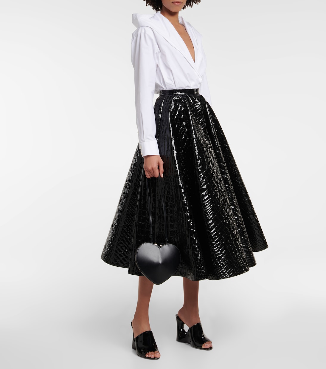 Falda midi efecto cocodrilo | Alaïa