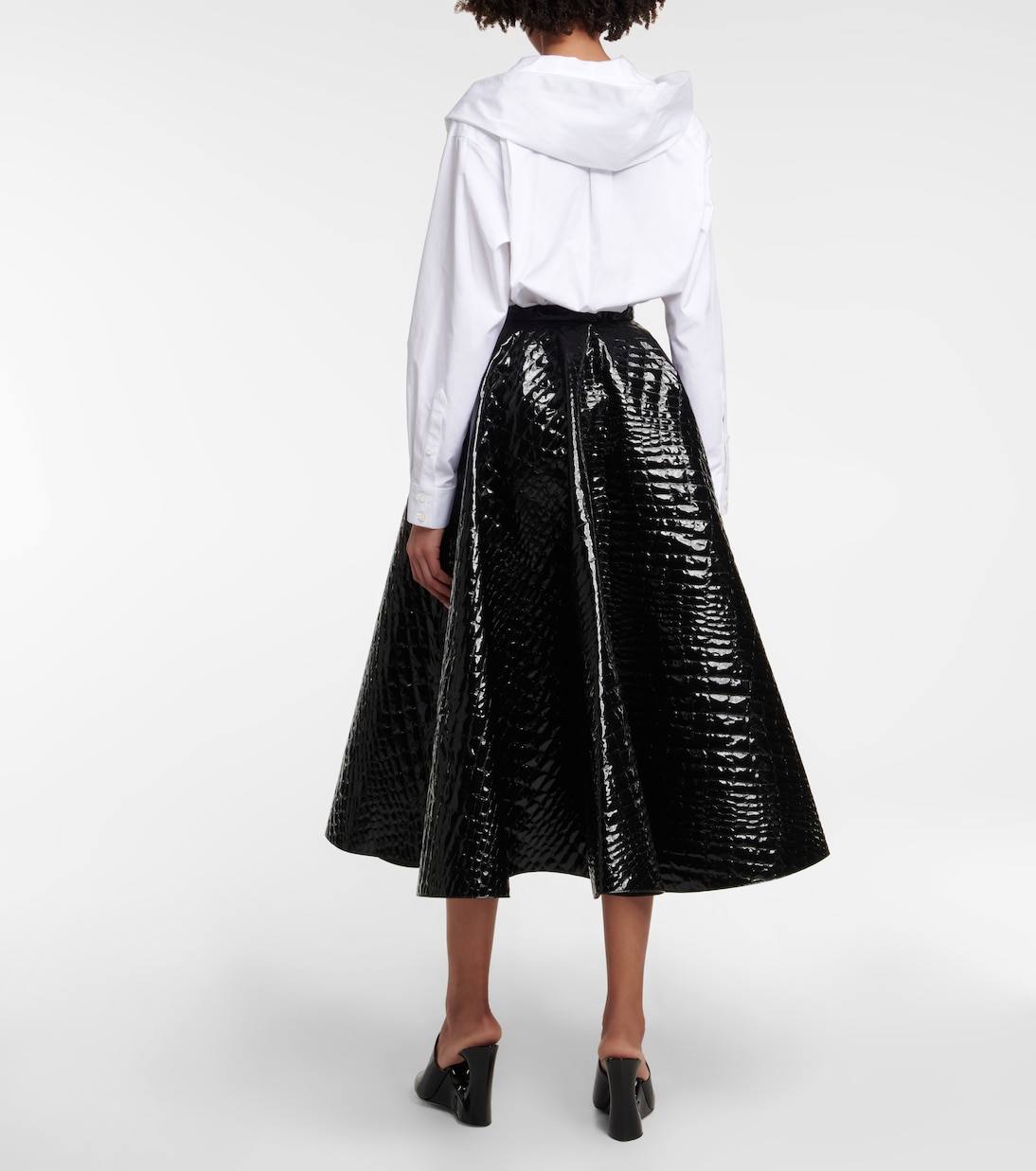 Falda midi efecto cocodrilo | Alaïa