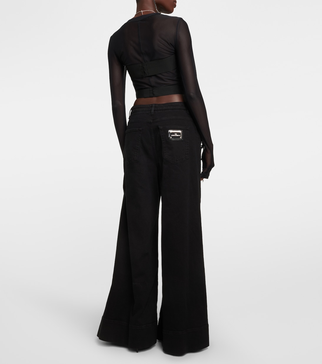 x Kim distressed high-rise flared jeans | Dolce&Gabbana
