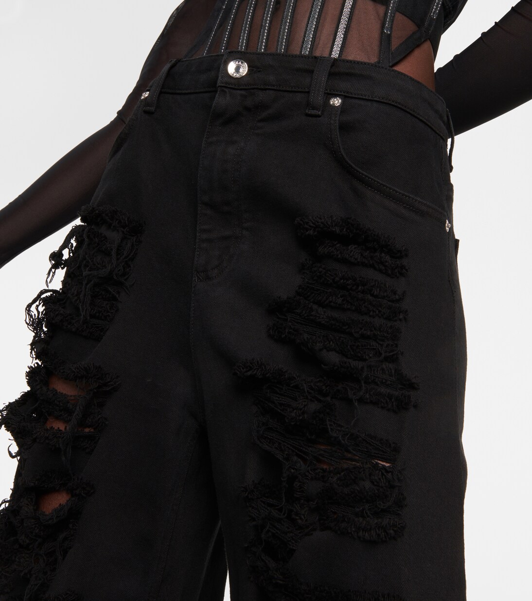 x Kim distressed high-rise flared jeans | Dolce&Gabbana