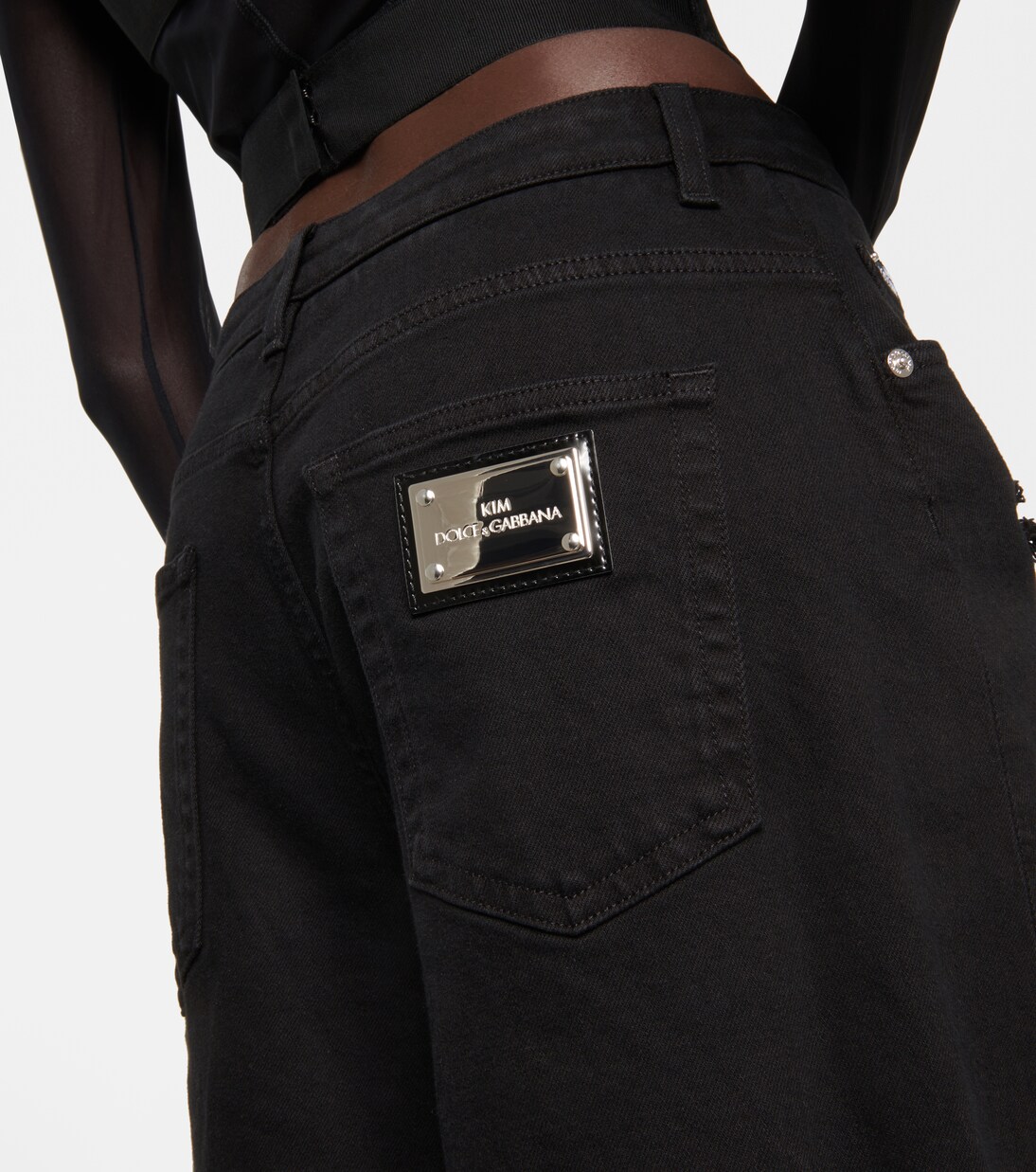 x Kim distressed high-rise flared jeans | Dolce&Gabbana