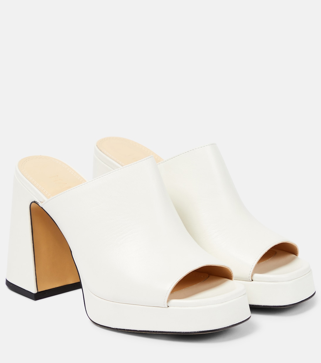 Mules à plateau Alba 90 en cuir | Souliers Martinez