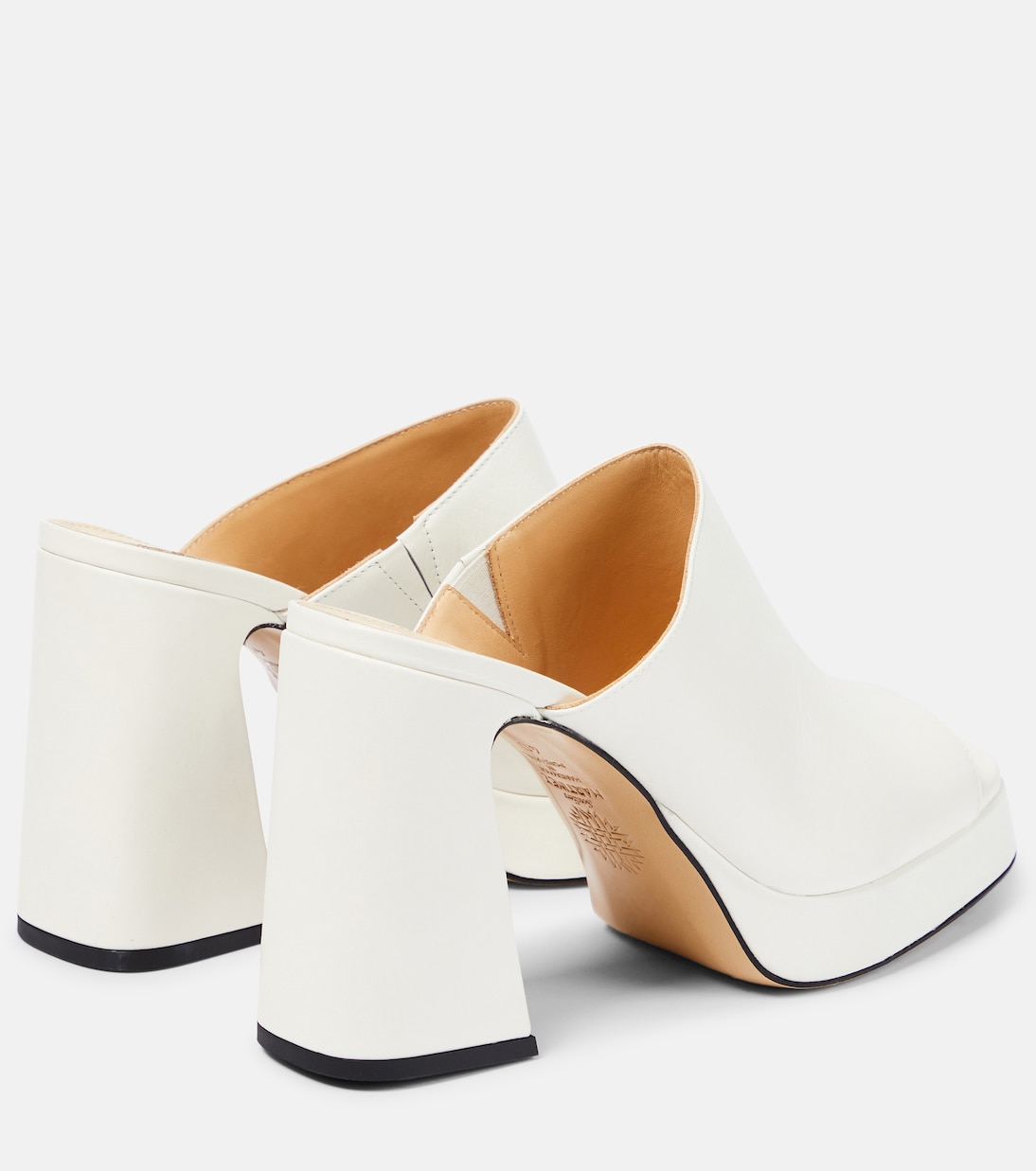 Mules à plateau Alba 90 en cuir | Souliers Martinez