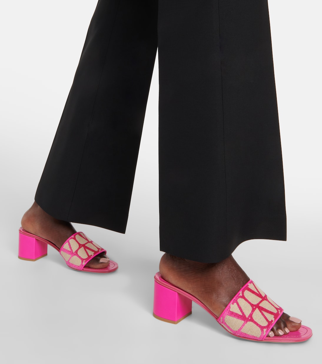 Toile Iconographe canvas mules | Valentino Garavani