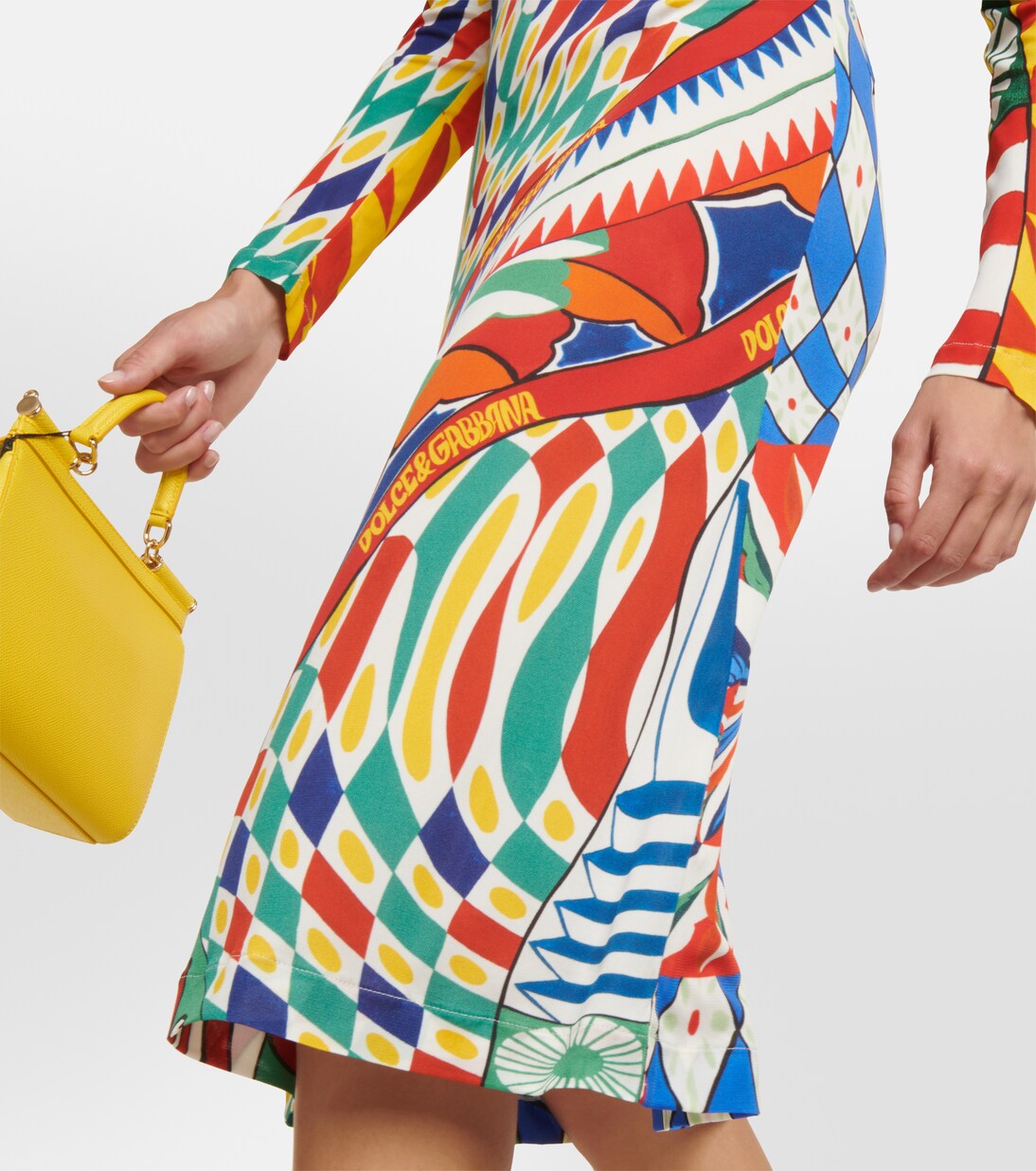 Carretto printed organzine midi dress | Dolce&Gabbana