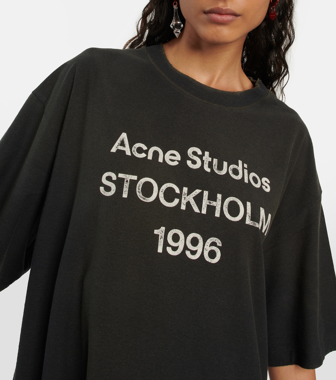 T-shirt in cotone e canapa con logo | Acne Studios