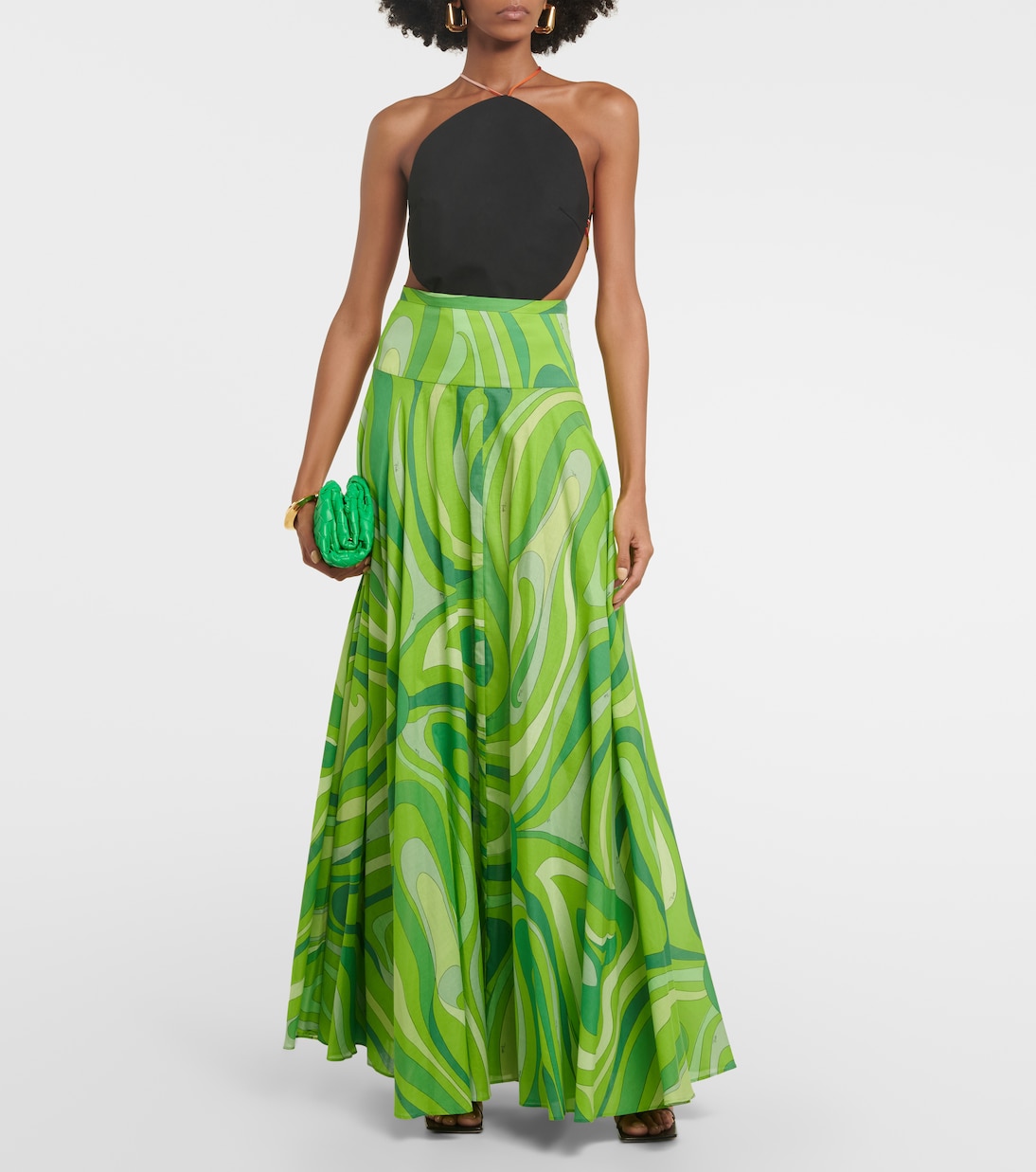 Marmo pleated cotton muslin maxi skirt | Pucci