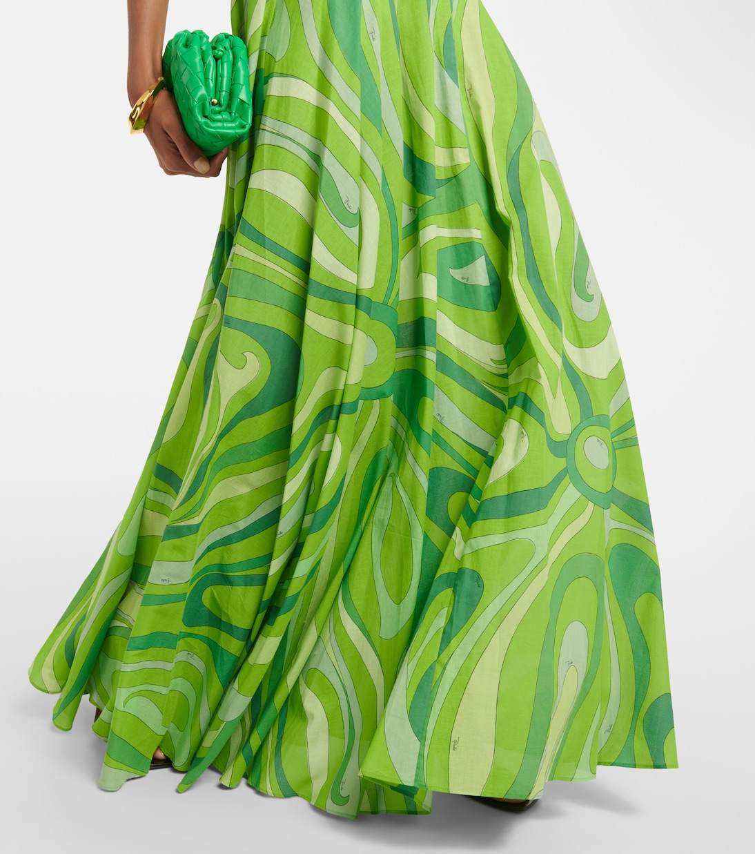 Marmo pleated cotton muslin maxi skirt | Pucci