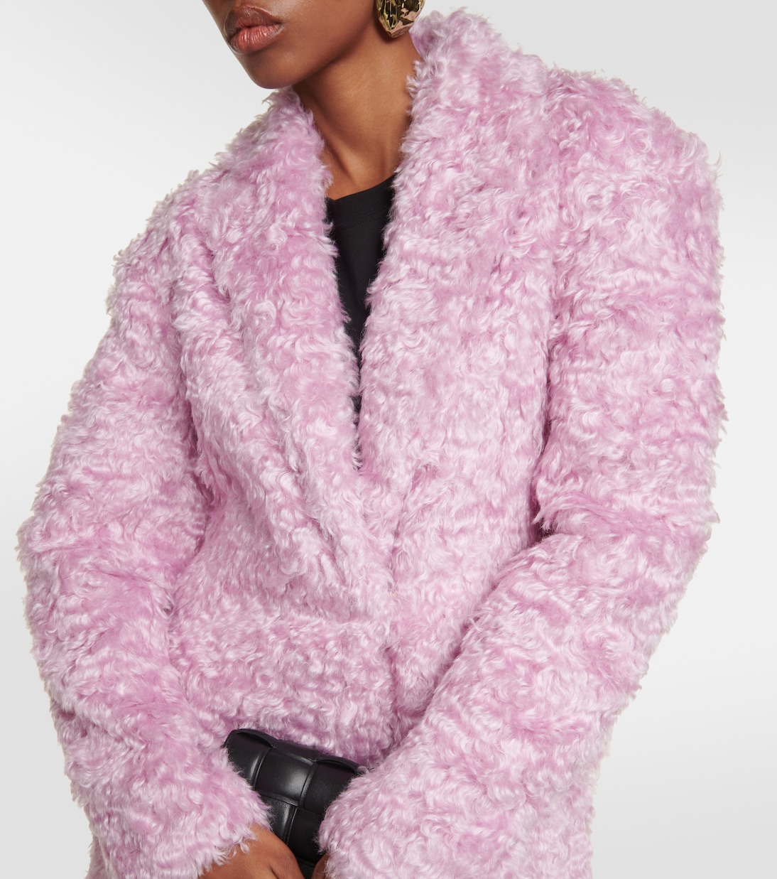 Faux fur coat in pink Dries Van Noten Mytheresa