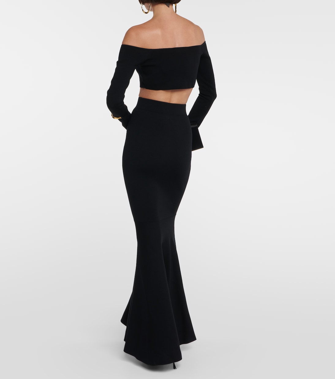 Jupe longue à taille haute en laine mélangée | Nina Ricci