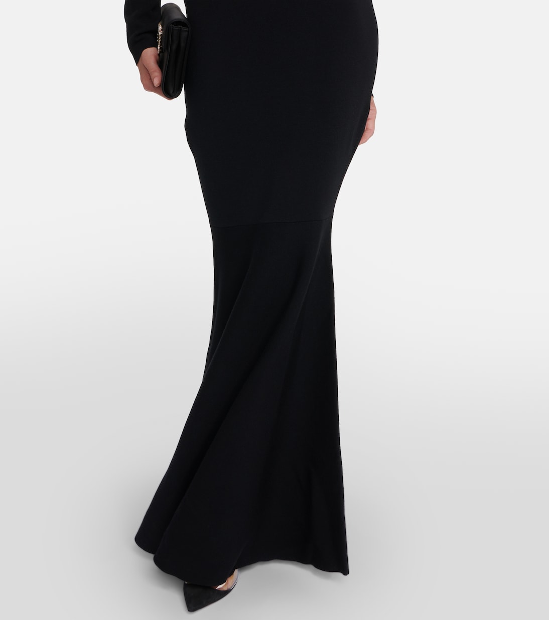 Jupe longue à taille haute en laine mélangée | Nina Ricci