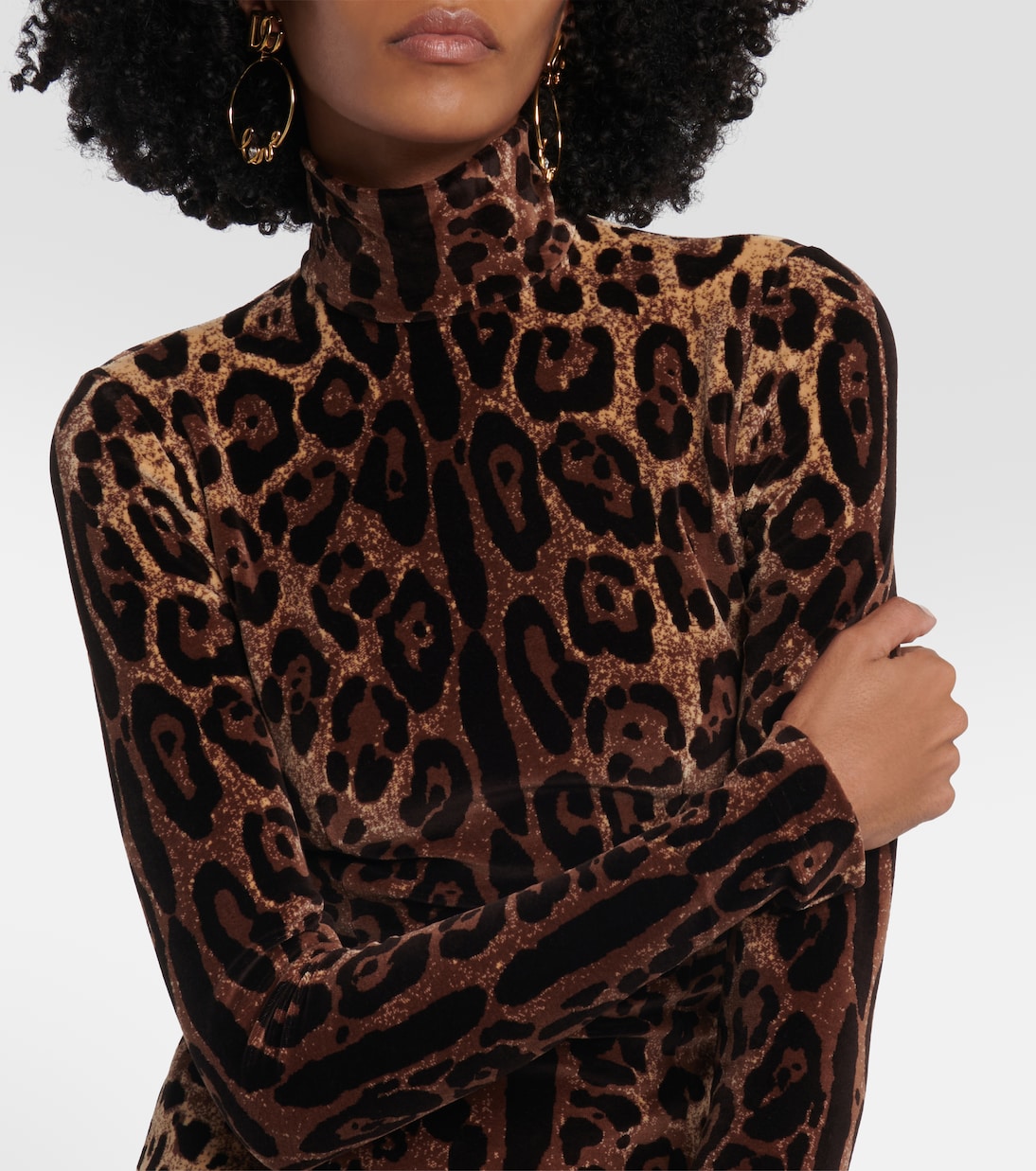 Jacquard leopard-print midi dress in brown - Dolce Gabbana | Mytheresa