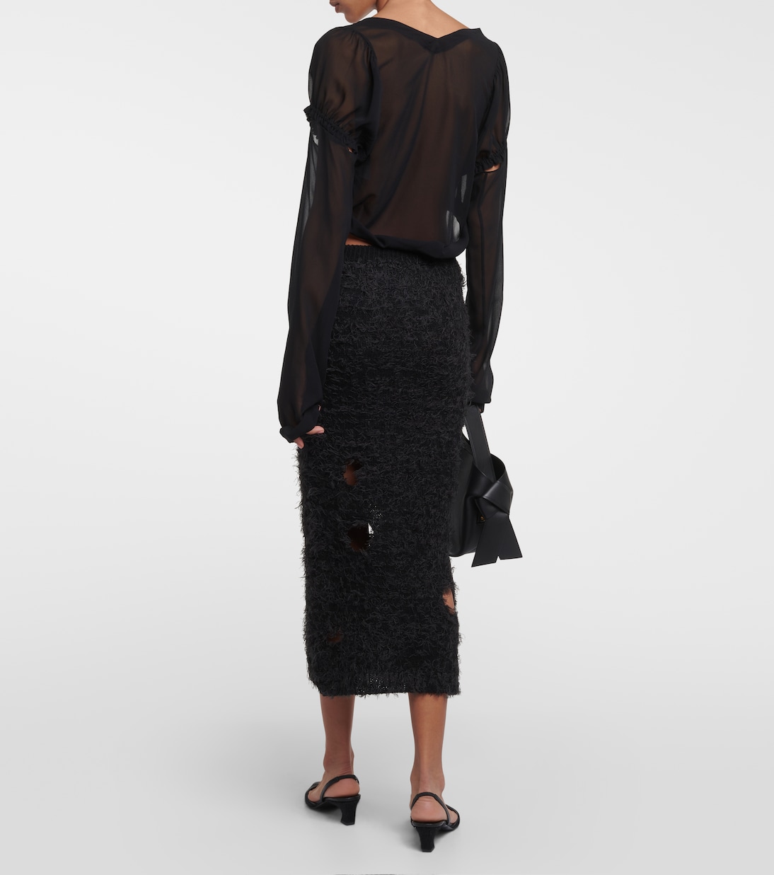 Cutout wool-blend midi skirt | Acne Studios