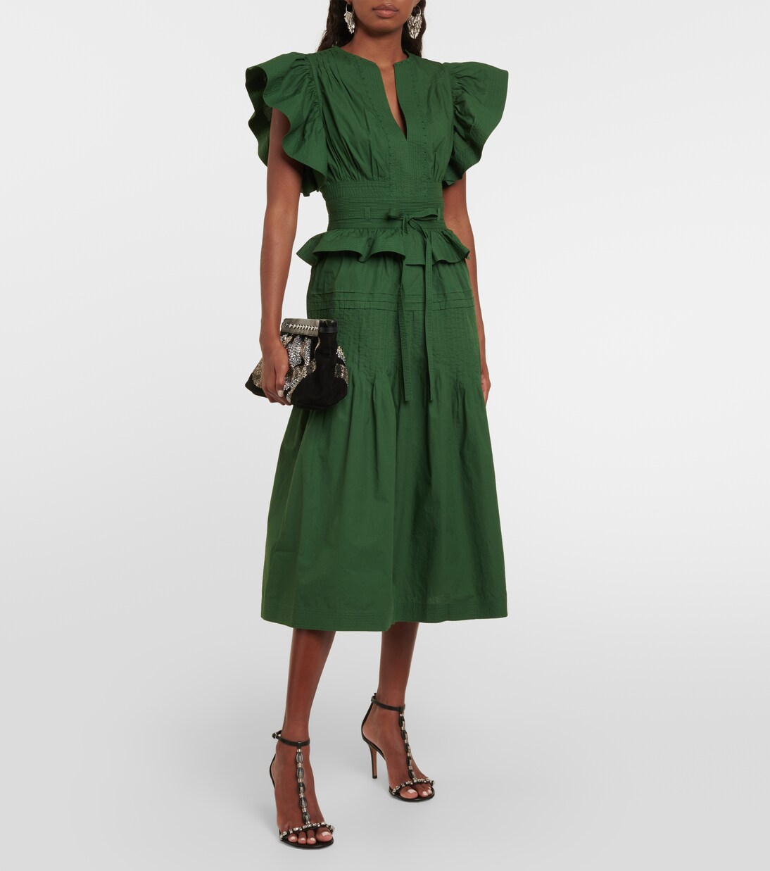 Florence ruffled cotton midi dress | Ulla Johnson
