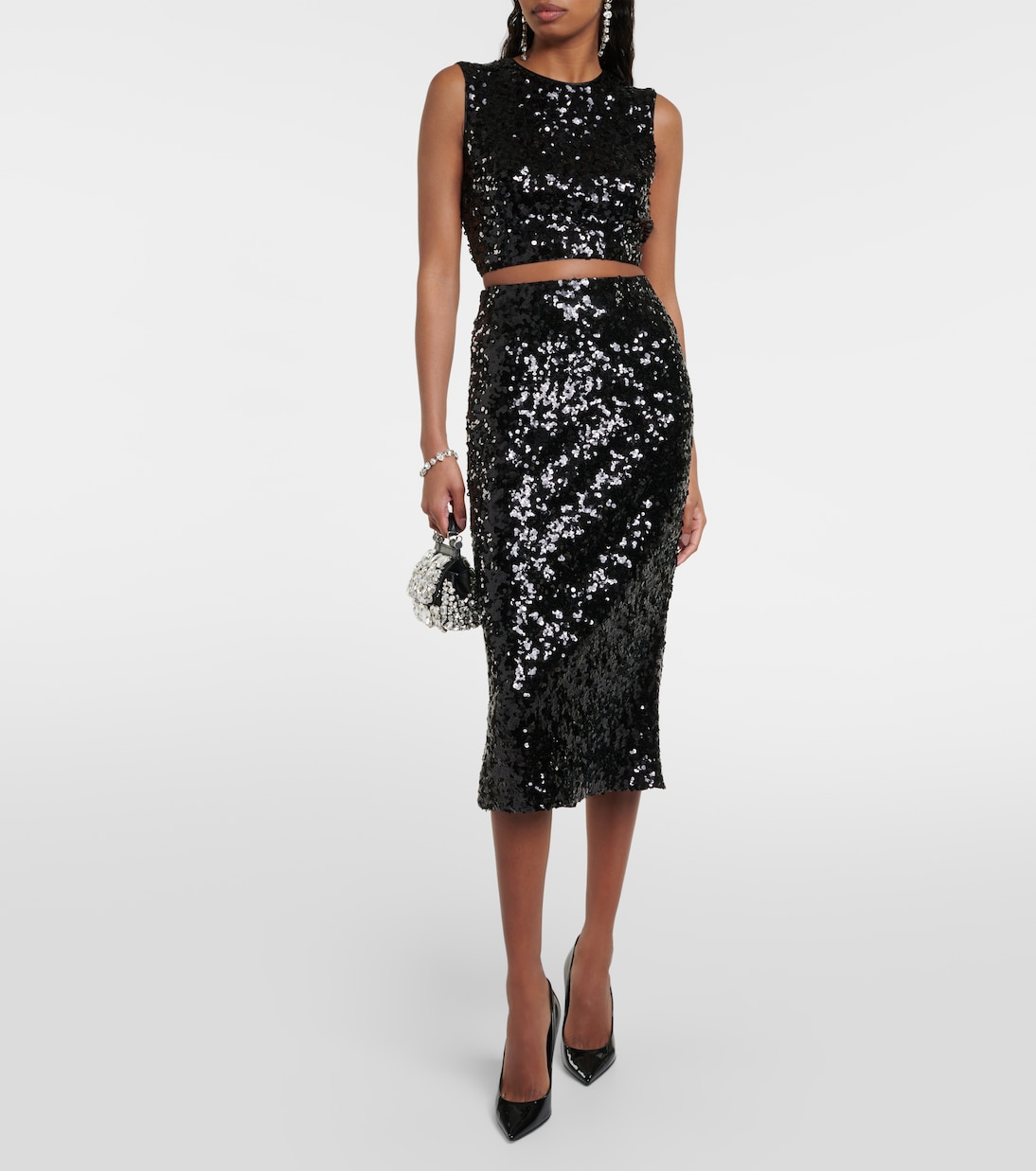 Top raccourci à sequins | Dolce&Gabbana