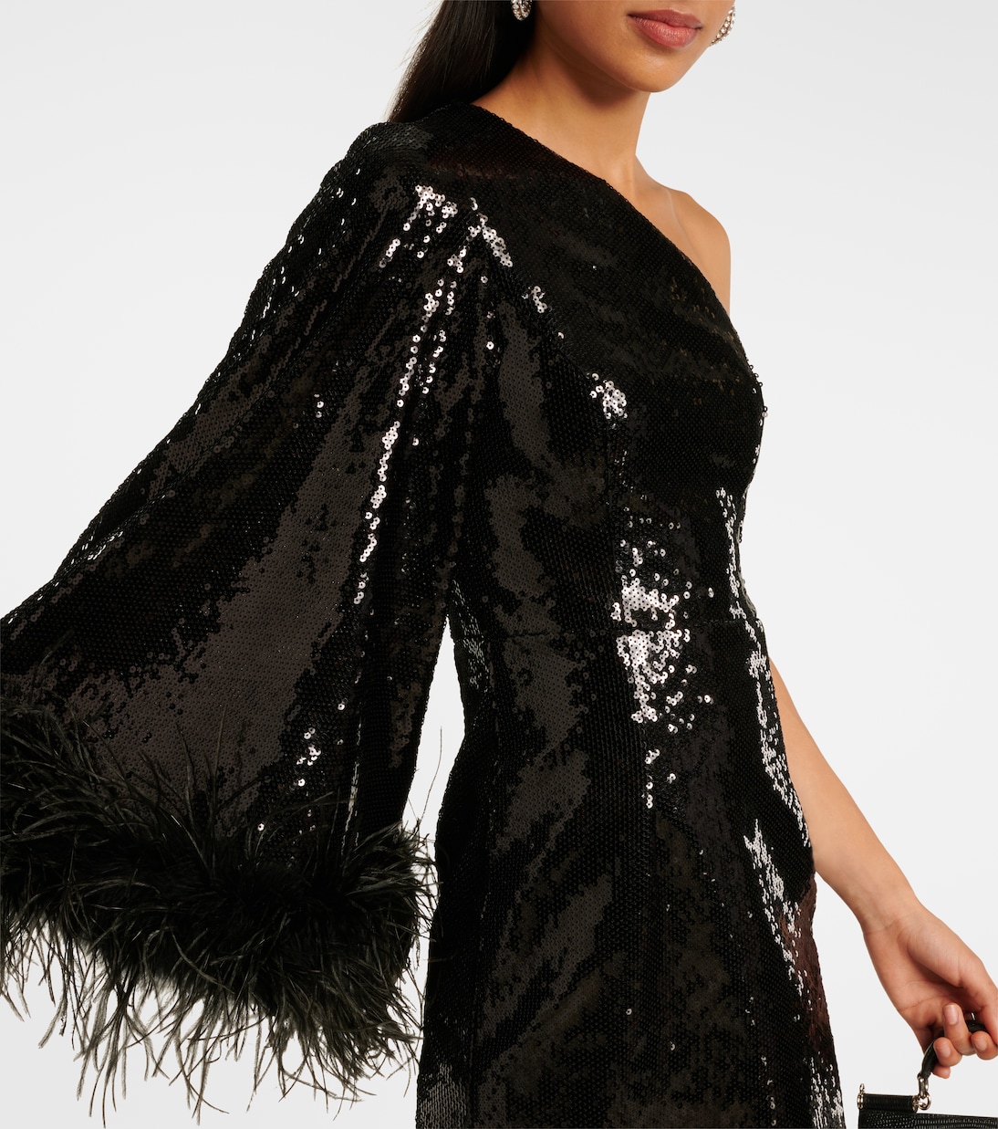 Nika sequined feather-trimmed minidress | Rebecca Vallance