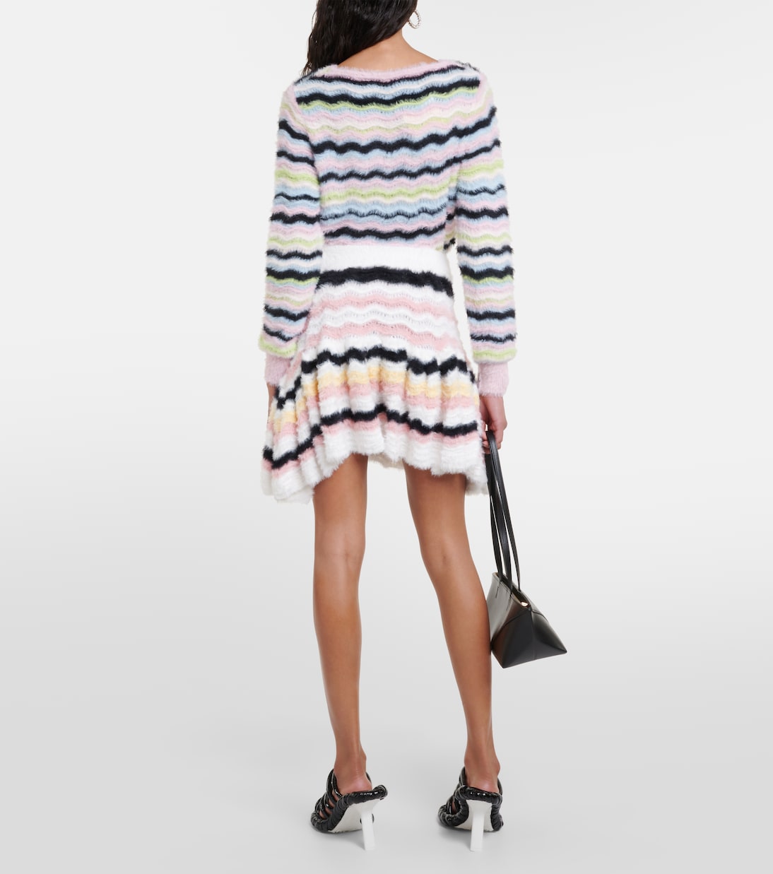 Striped flared knit skirt  | Susan Fang