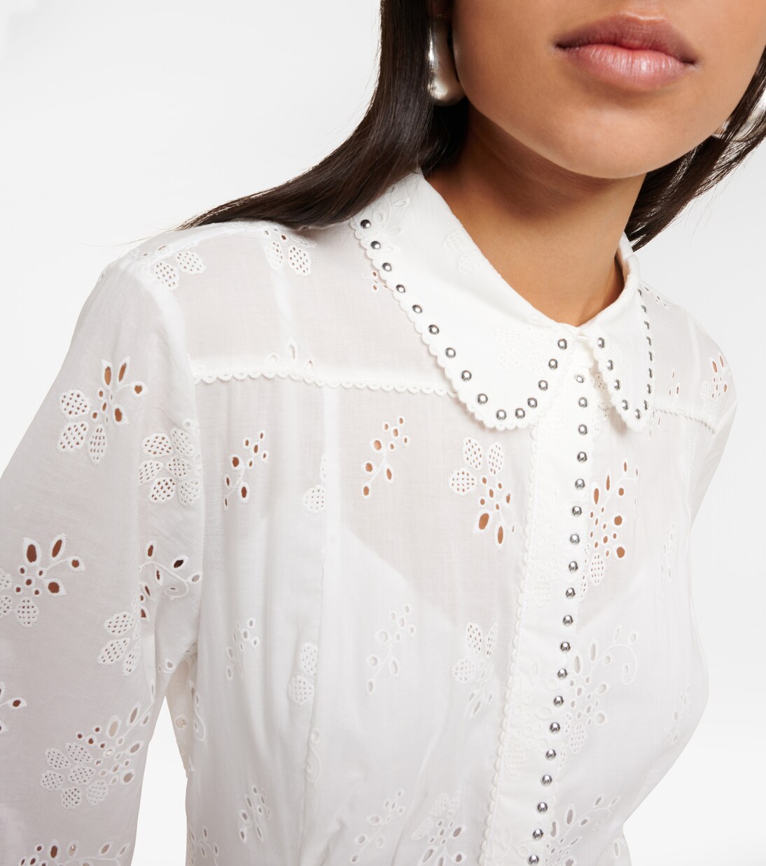 Embroidered Ease cotton shirt dress in white Dorothee Schumacher Mytheresa