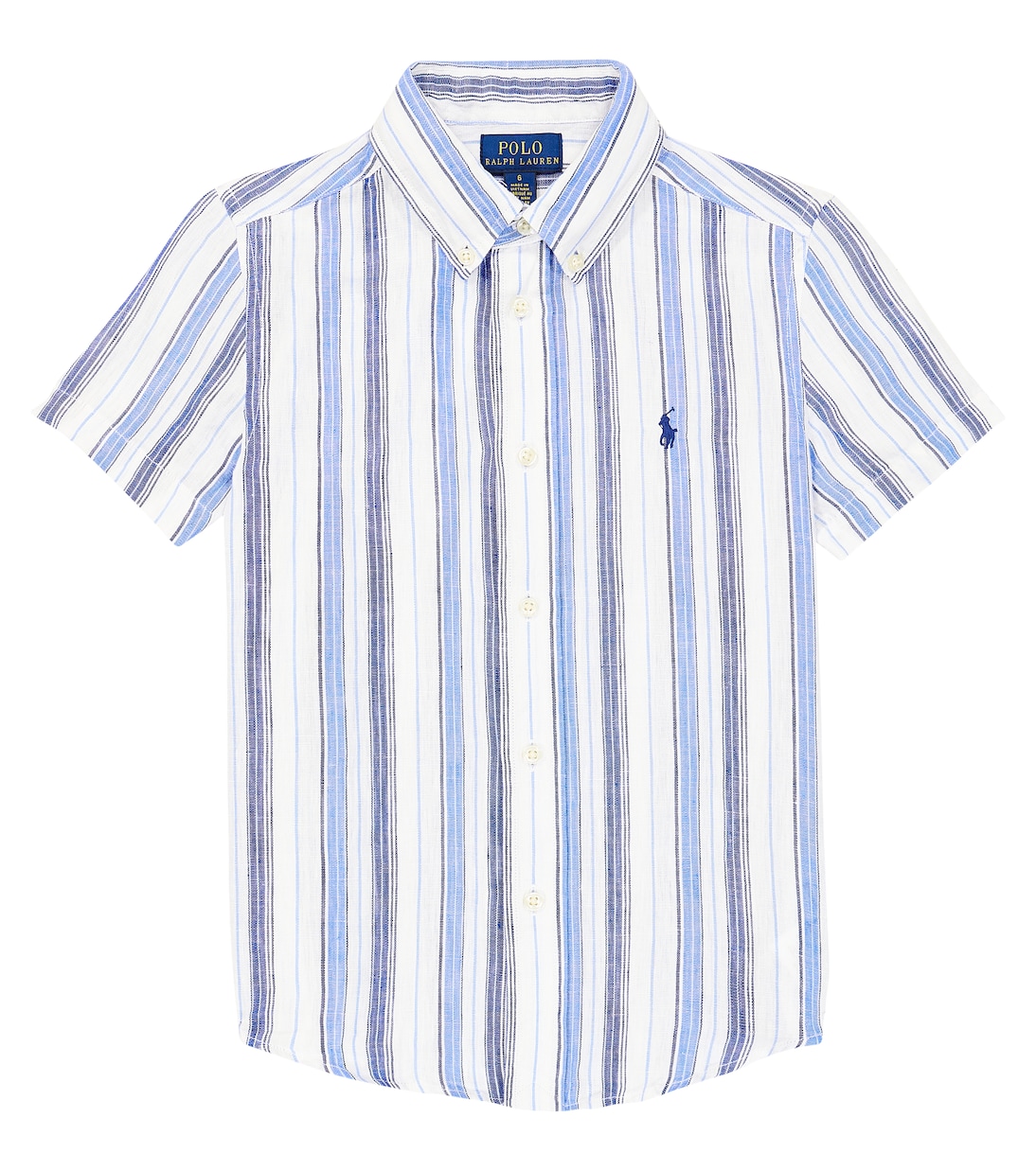 Camisa de lino a rayas con logo | Polo Ralph Lauren Kids