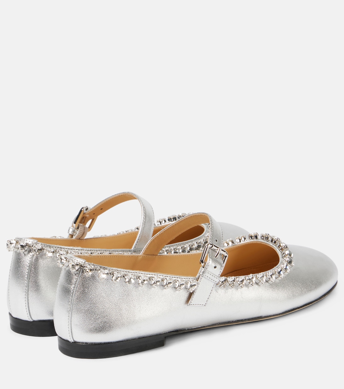 Verzierte Ballerinas Audrey aus Metallic-Leder | Mach & Mach