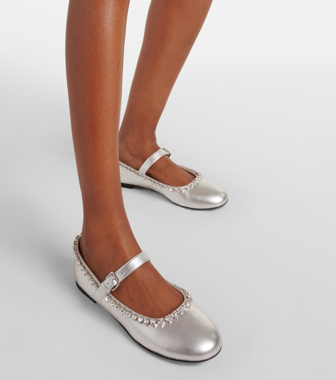 Verzierte Ballerinas Audrey aus Metallic-Leder | Mach & Mach