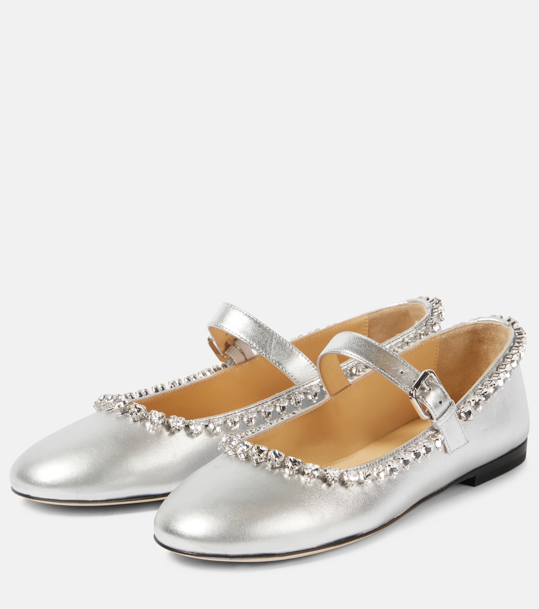 Verzierte Ballerinas Audrey aus Metallic-Leder | Mach & Mach