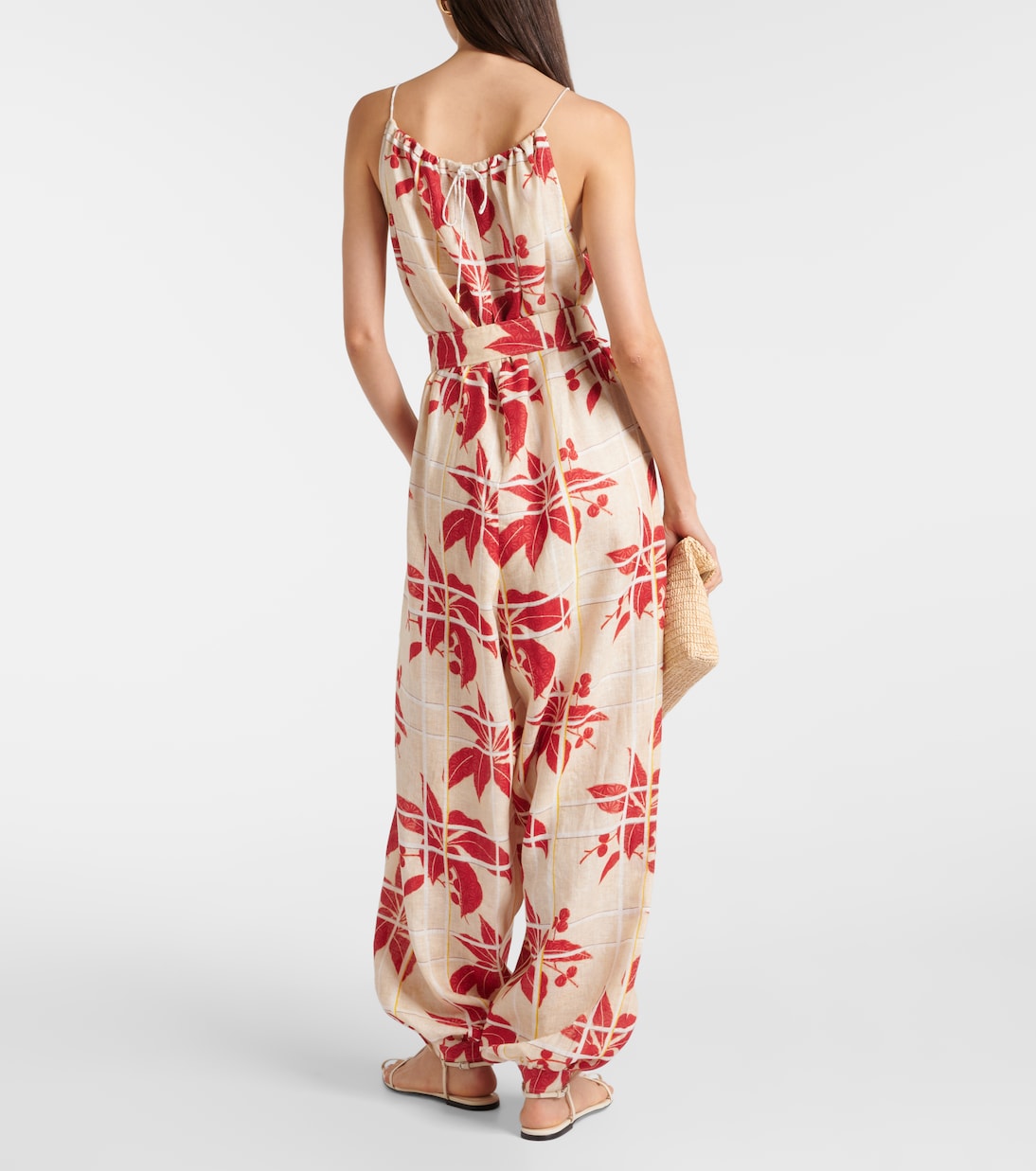 Combi-pantalon Cristina en lin à fleurs | Loro Piana