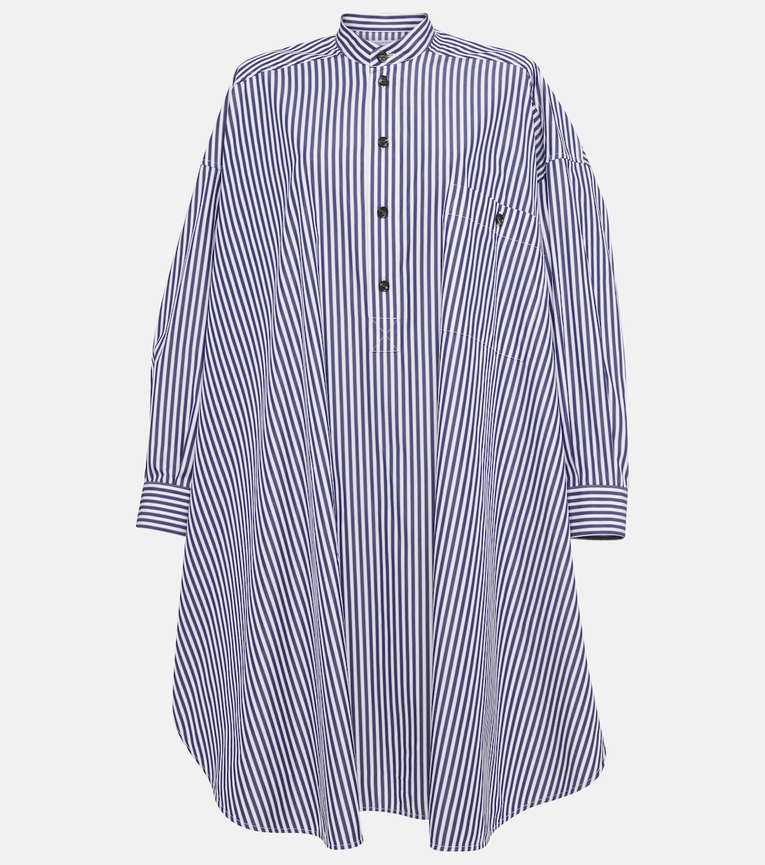 Vestido Camisero de Algodón con Rayas por Bottega Veneta para Jóvenes Modernos