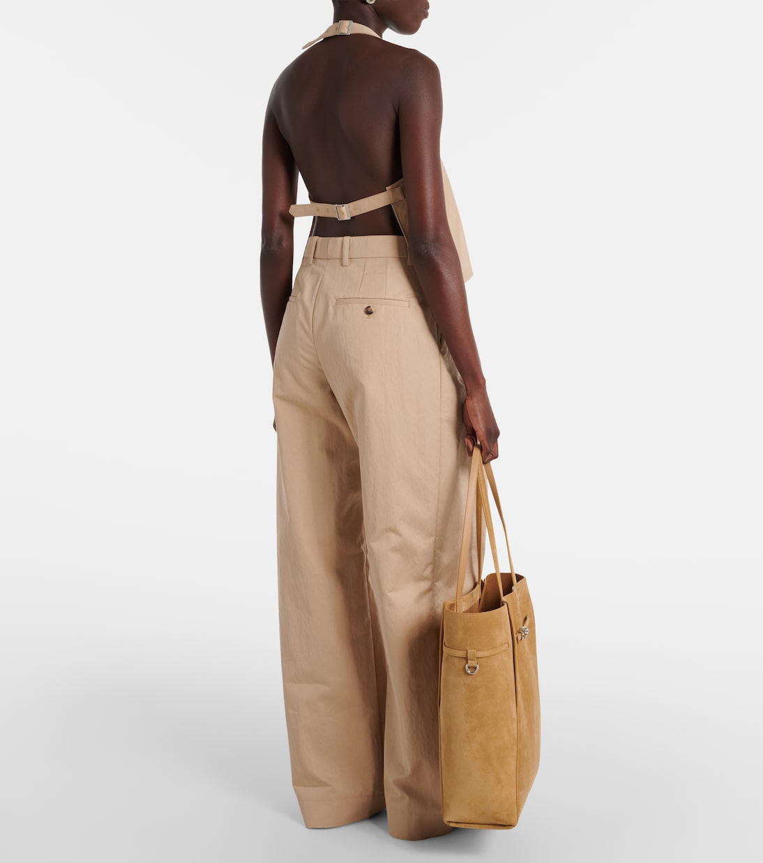 Halterneck cotton-blend drill top | Wardrobe.NYC