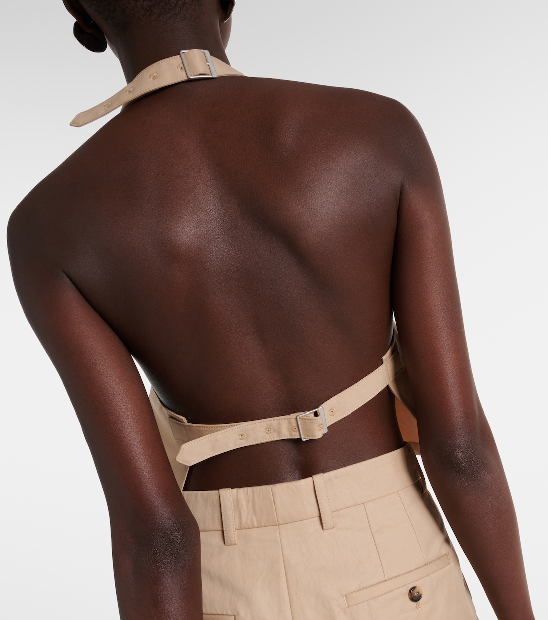 Halterneck cotton-blend drill top | Wardrobe.NYC