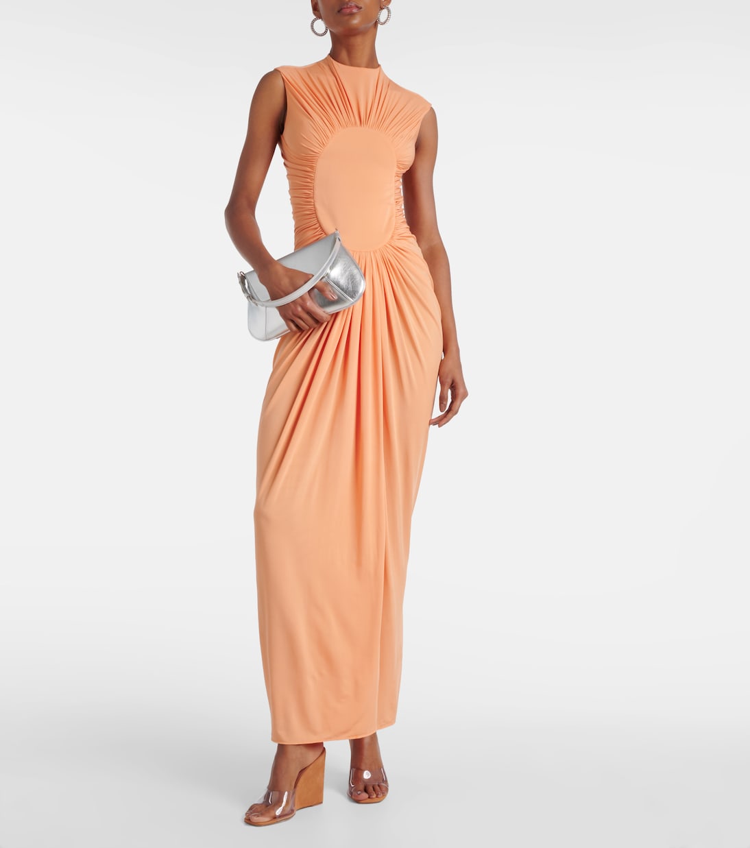Mules Lupita Half Glass in PVC e suede | Amina Muaddi