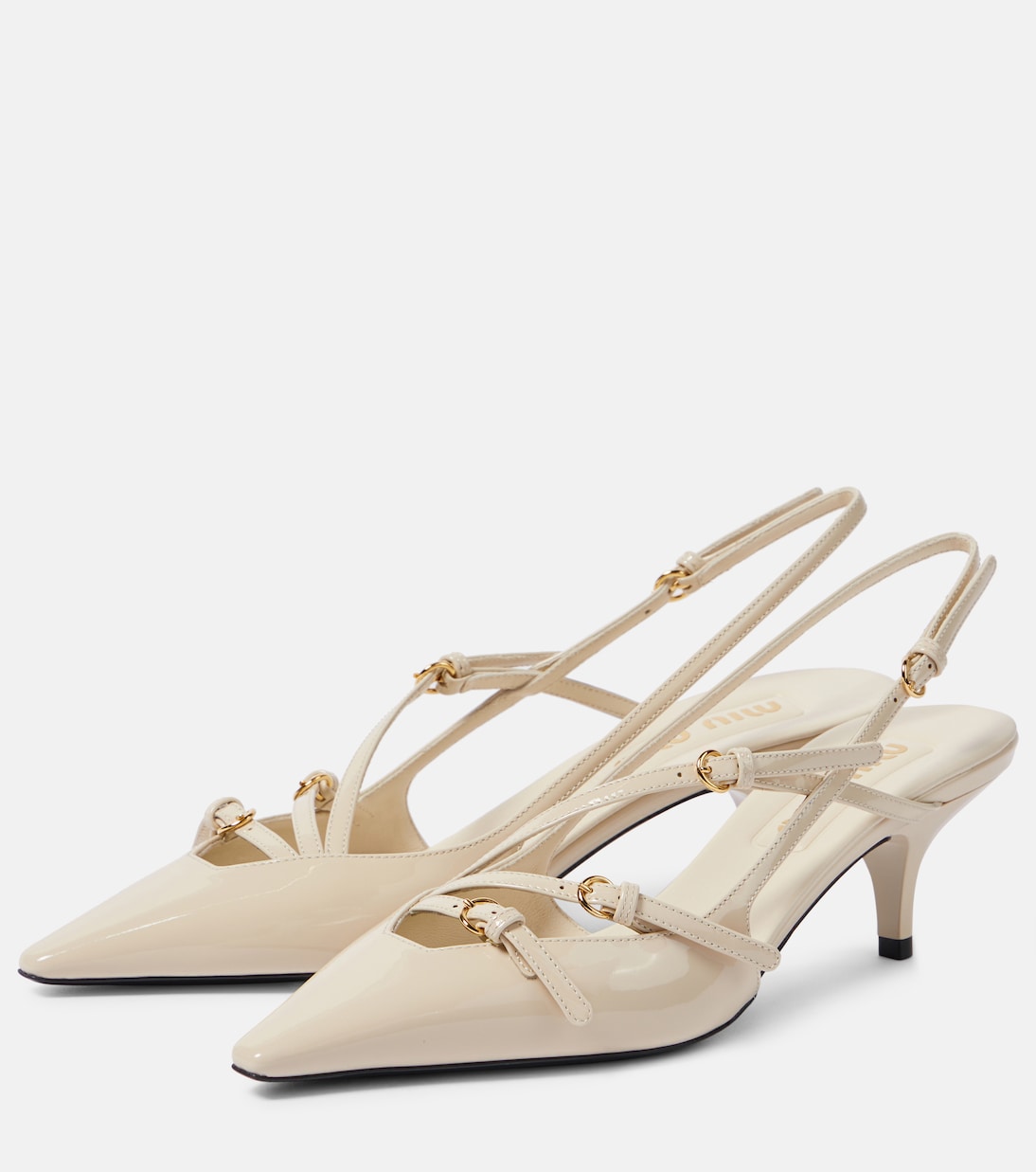 Pumps slingback in vernice | Miu Miu