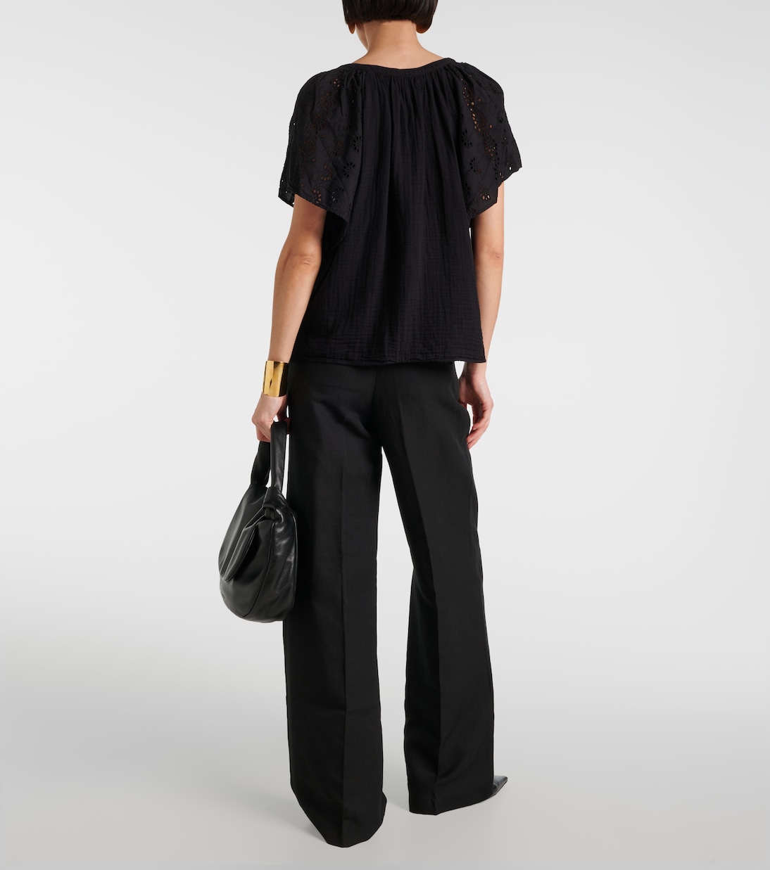 Tish embroidered cotton top | Velvet