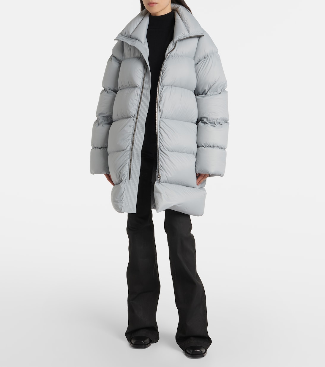 Turtle oversized down jacket in blue Rick Owens Mytheresa