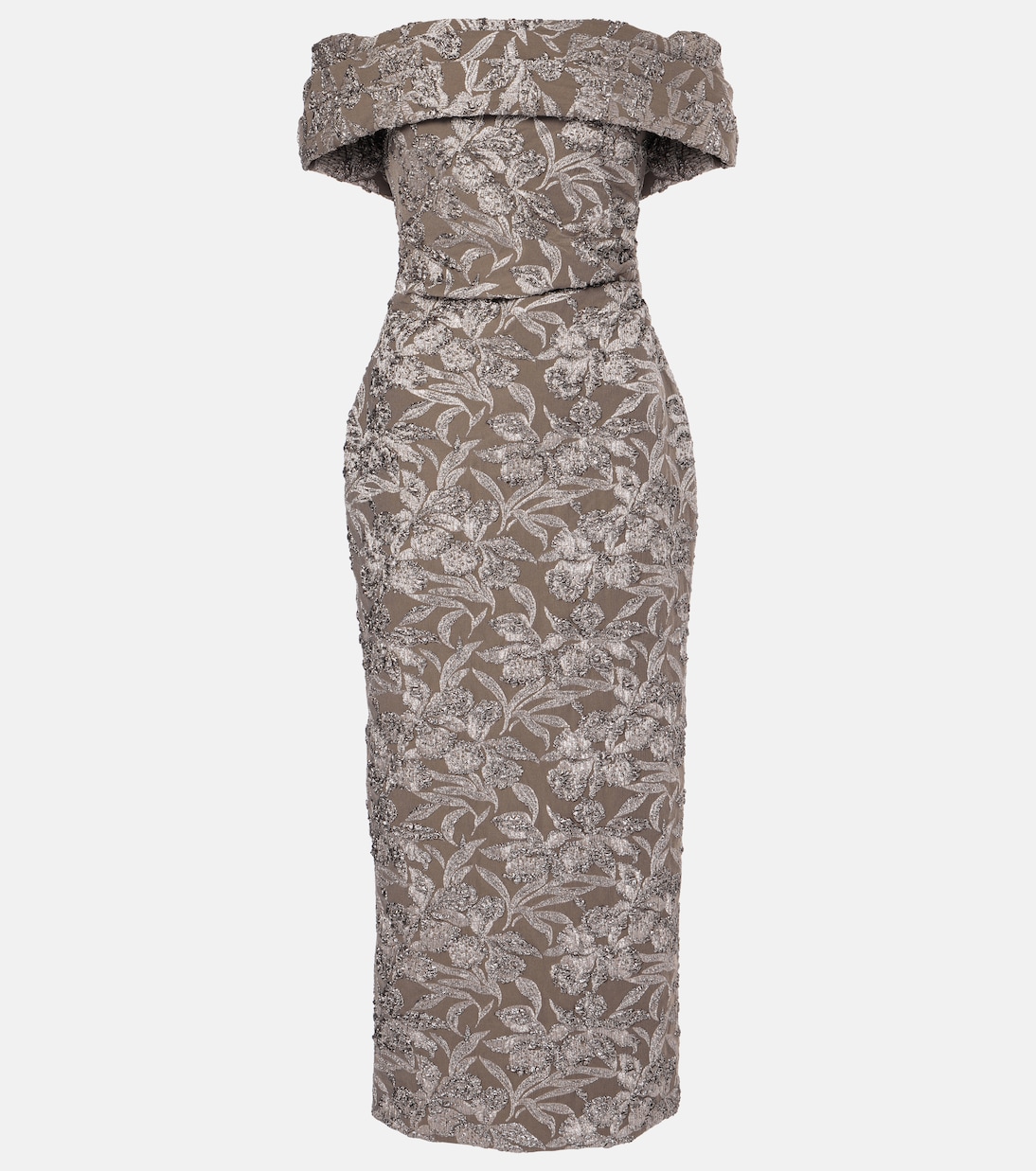 Abito midi in jacquard metallizzato | Oscar de la Renta