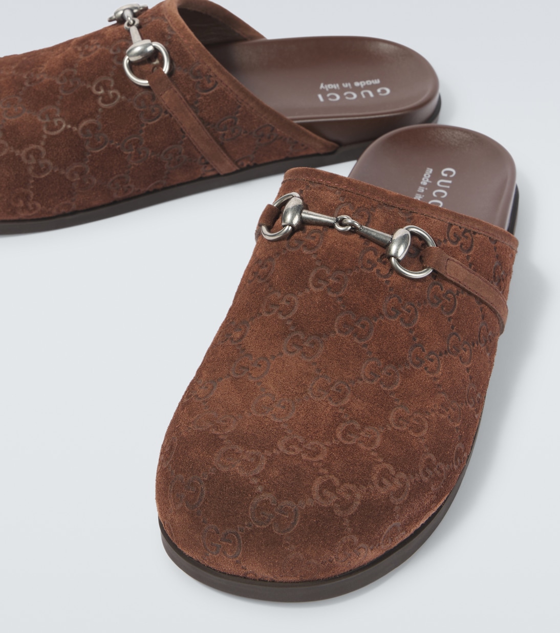 Horsebit GG suede clogs | Gucci