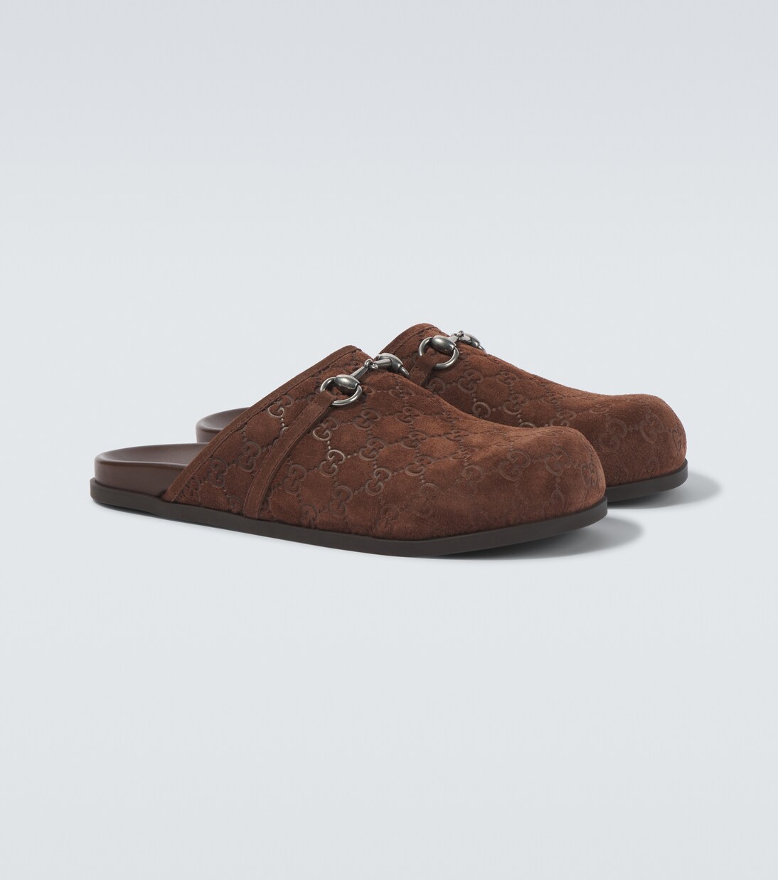 Horsebit GG suede clogs | Gucci