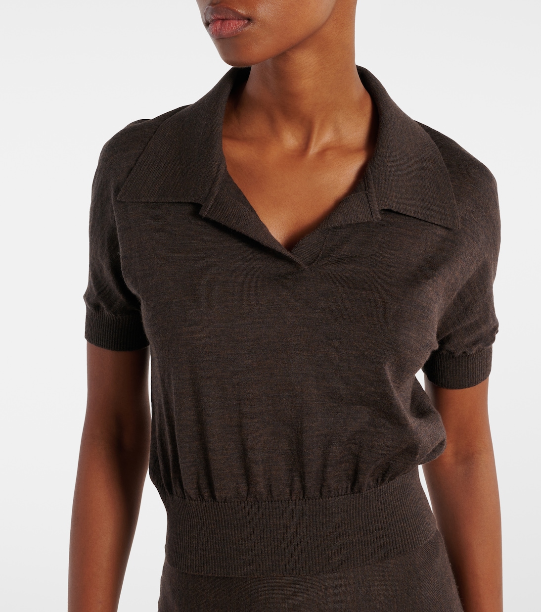 Morgane wool-blend polo shirt | Khaite