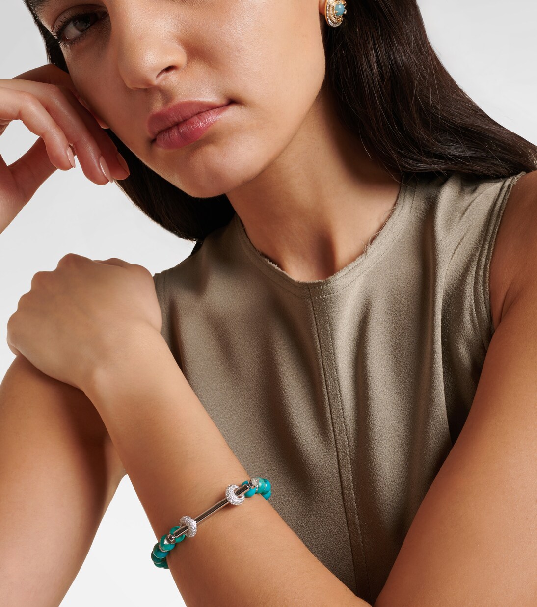Bracciale Chakra in oro bianco 18kt con pietre preziose | Ananya